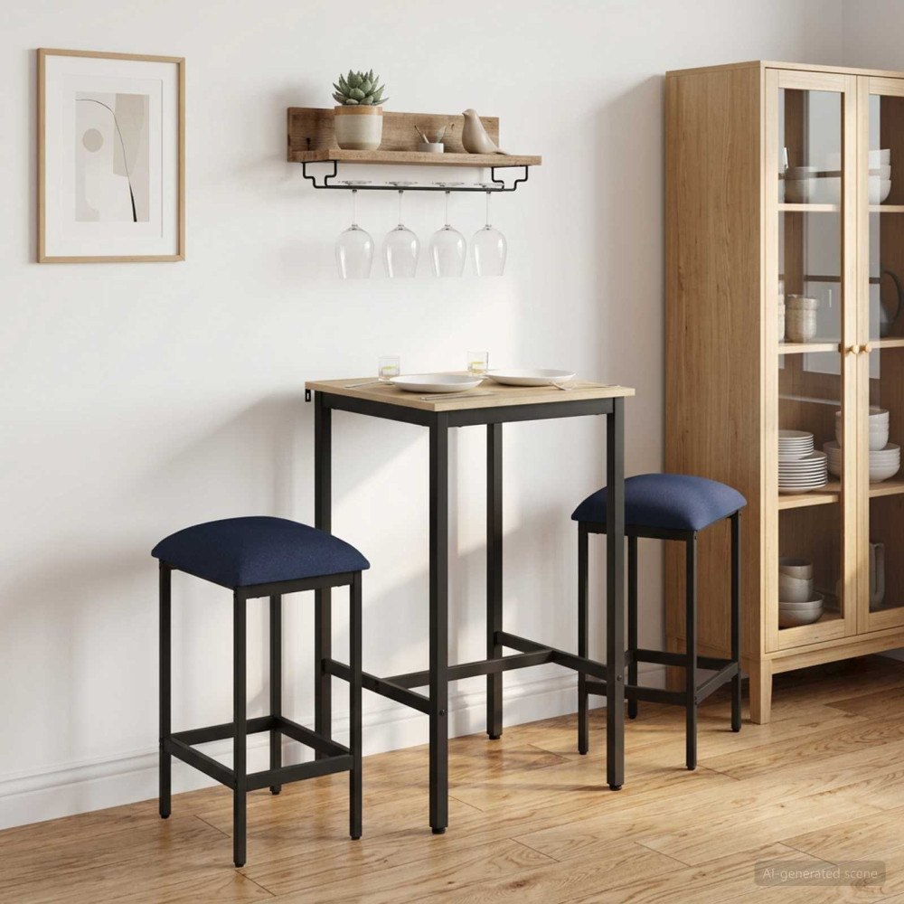 vidaXL Barpall 2 st Blå 40 x 32 x 64 cm Konstruerat trä