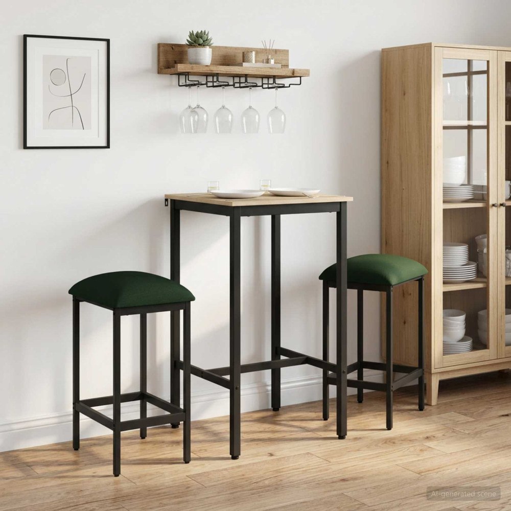 vidaXL Barpall 2 st Mörkgrön 40 x 32 x 74 cm Konstruerat trä