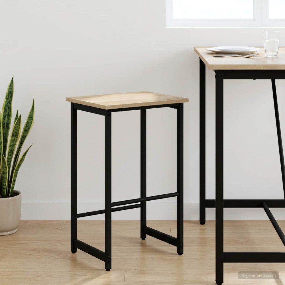 vidaXL Barpall Sonoma-ek 40 x 32 x 64 cm Konstruerat trä