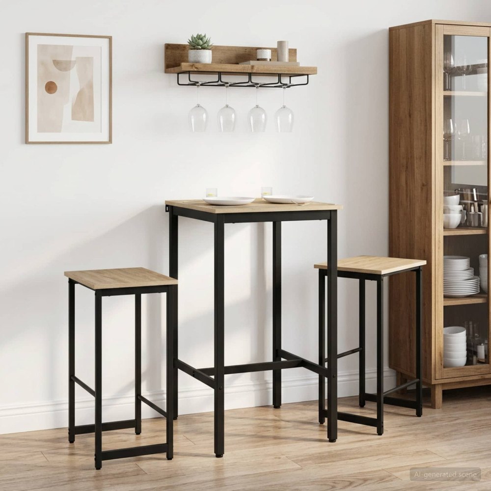 vidaXL Barpall 2 st Sonoma-ek 40 x 32 x 64 cm Konstruerat trä
