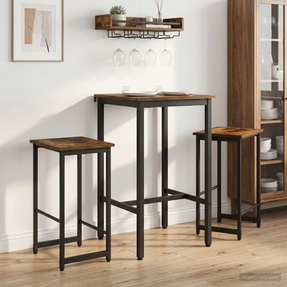 vidaXL Barpall 2 st Rökt ek 40 x 32 x 64 cm Konstruerat trä
