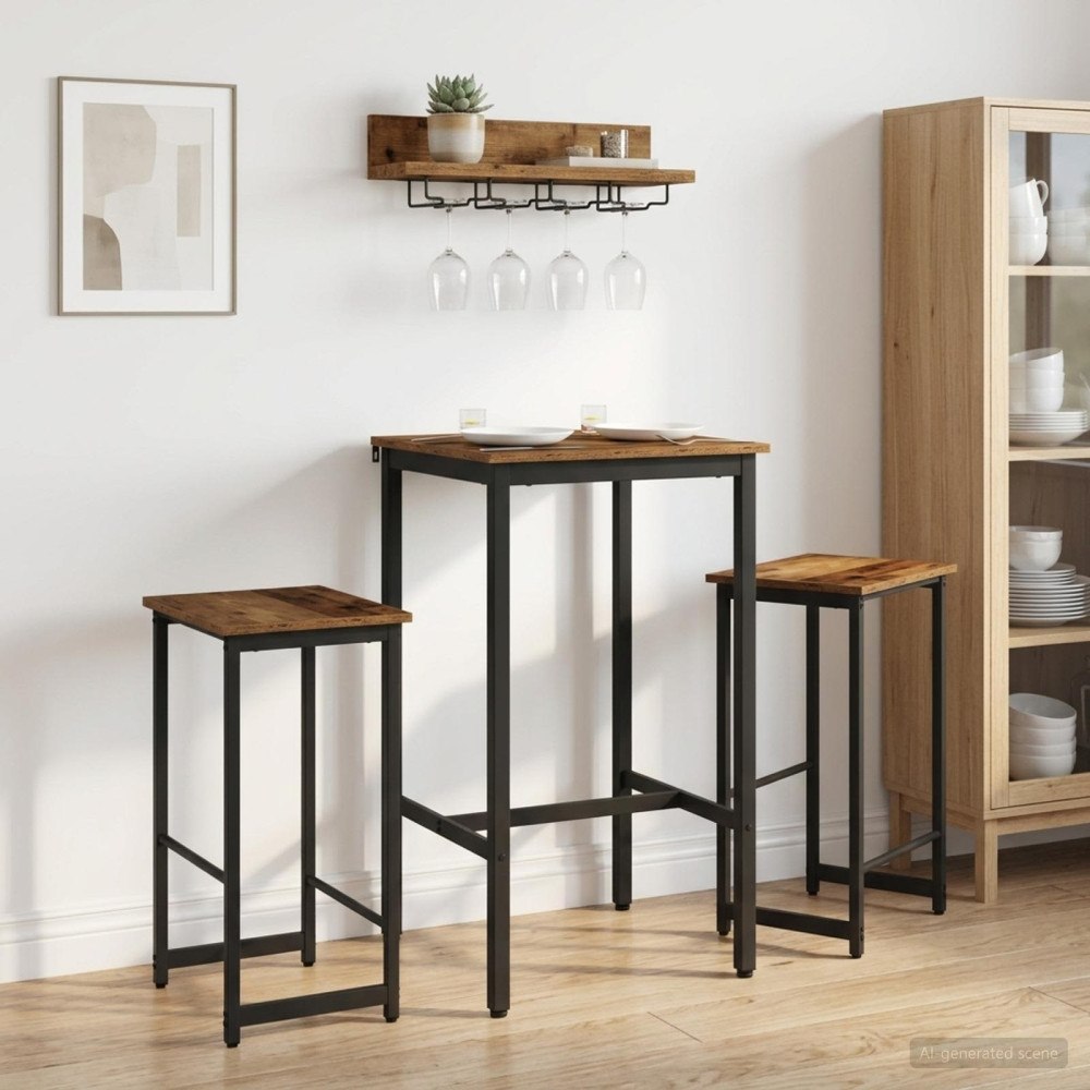 vidaXL Barpall 2 st Gammalt trä 40 x 32 x 64 cm Konstruerat trä