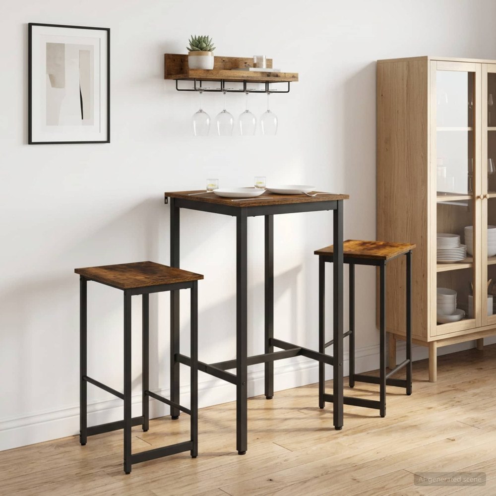 vidaXL Barpall 2 st Rökt ek 40 x 32 x 74 cm Konstruerat trä