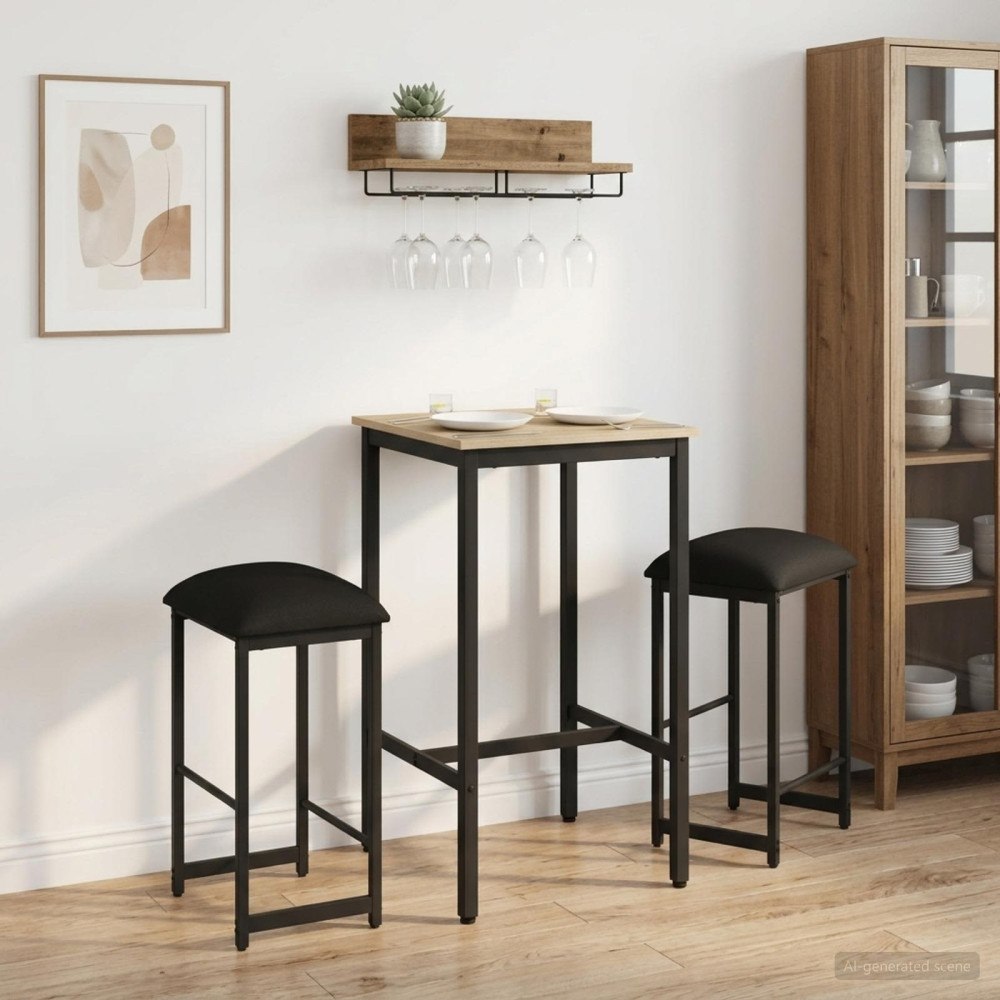 vidaXL Barpall 2 st Svart 40 x 32 x 64 cm Konstruerat trä