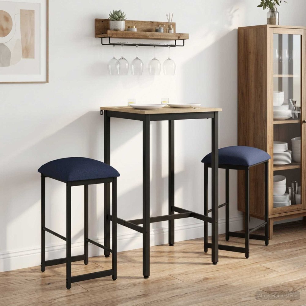vidaXL Barpall 2 st Blå 40 x 32 x 74 cm Konstruerat trä