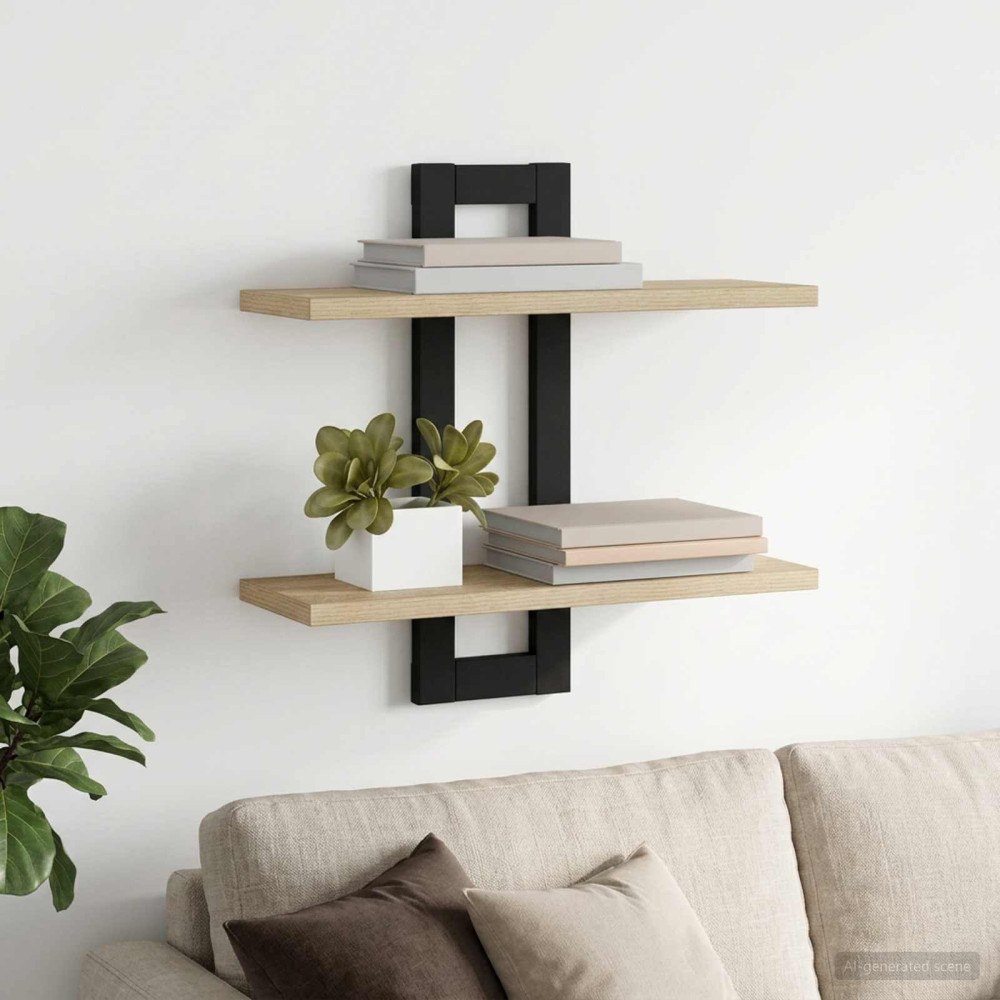 vidaXL Flytande hyllor Sonoma-ek 40 x 15 x 40 cm Konstruerat trä