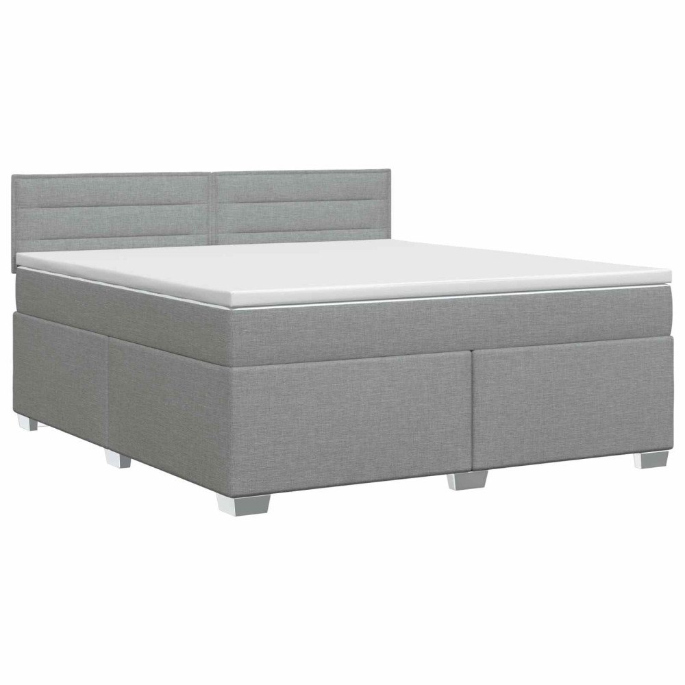 vidaXL Kontinentalsäng med madrass Ljusgrå 160 x 200 cm Tyg