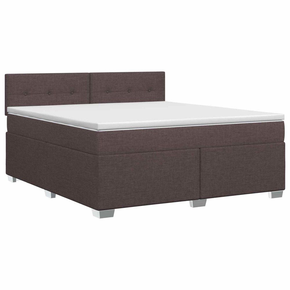 vidaXL Kontinentalsäng med madrass Mörkbrun 160 x 200 cm Tyg