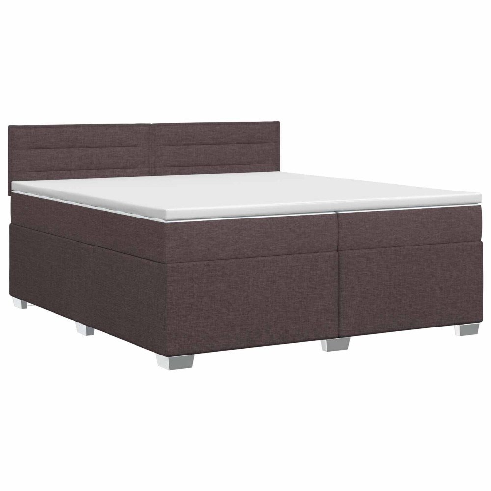 vidaXL Kontinentalsäng med madrass Mörkbrun 200 x 200 cm Tyg