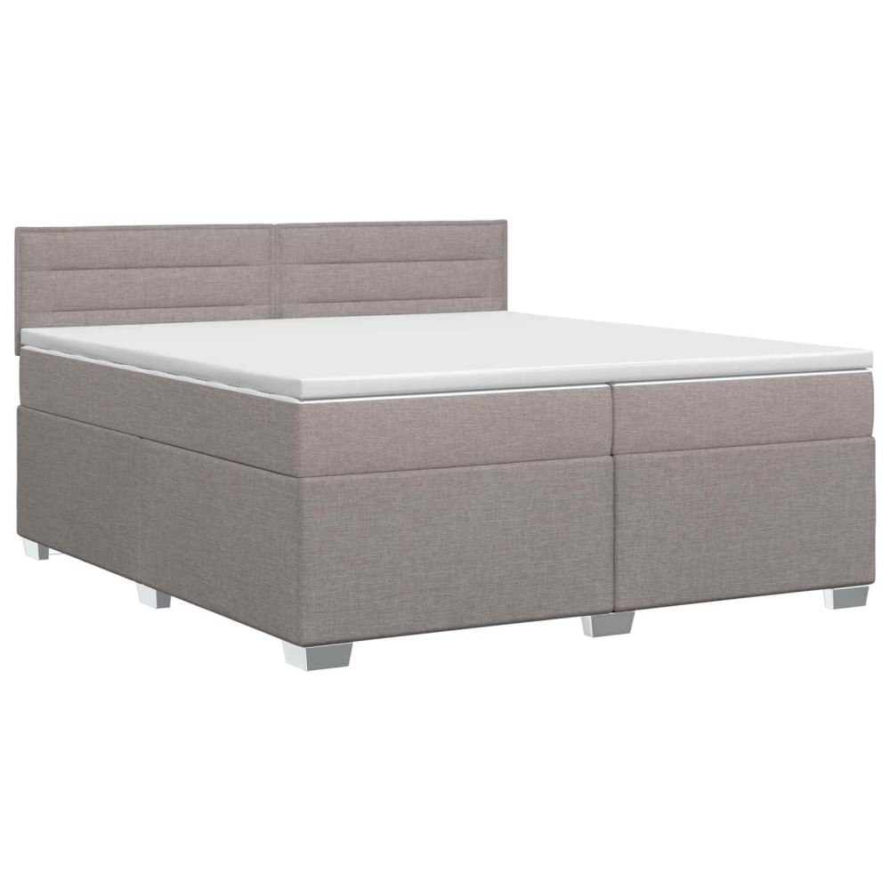vidaXL Kontinentalsäng med madrass Taupe 200 x 200 cm Tyg