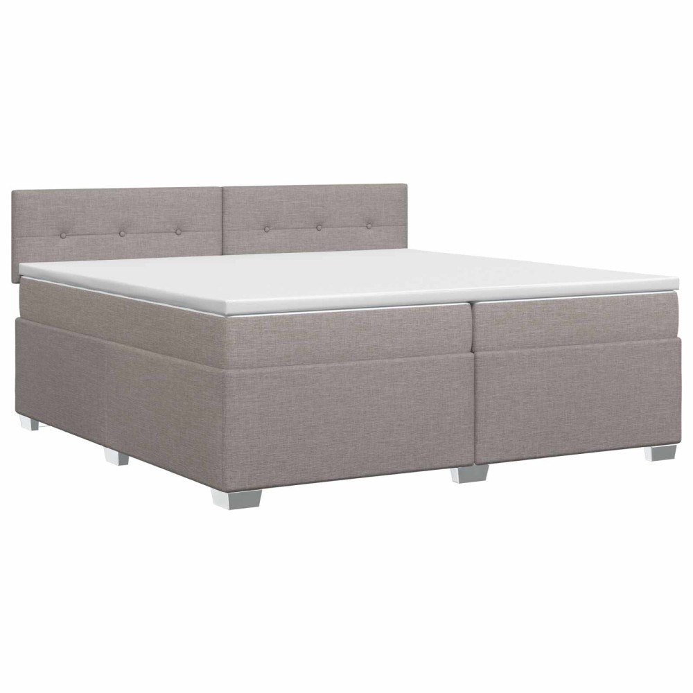 vidaXL Kontinentalsäng med madrass Taupe 200 x 200 cm Tyg