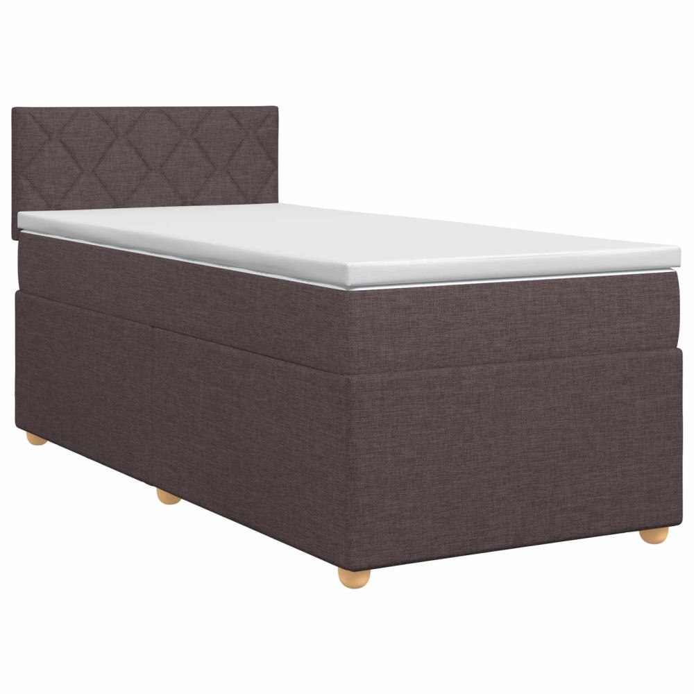 vidaXL Kontinentalsäng med madrass Mörkbrun 80 x 200 cm Tyg