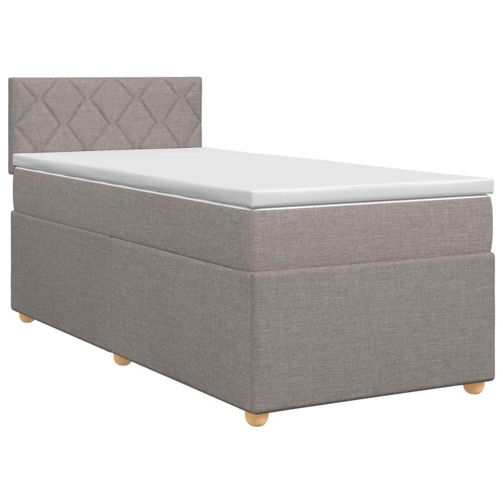 vidaXL Kontinentalsäng med madrass Taupe 100 x 200 cm Tyg