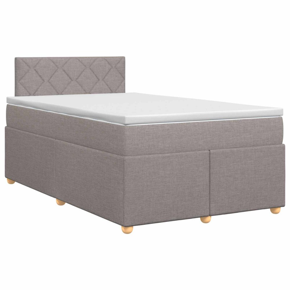 vidaXL Kontinentalsäng med madrass Taupe 120 x 190 cm Tyg