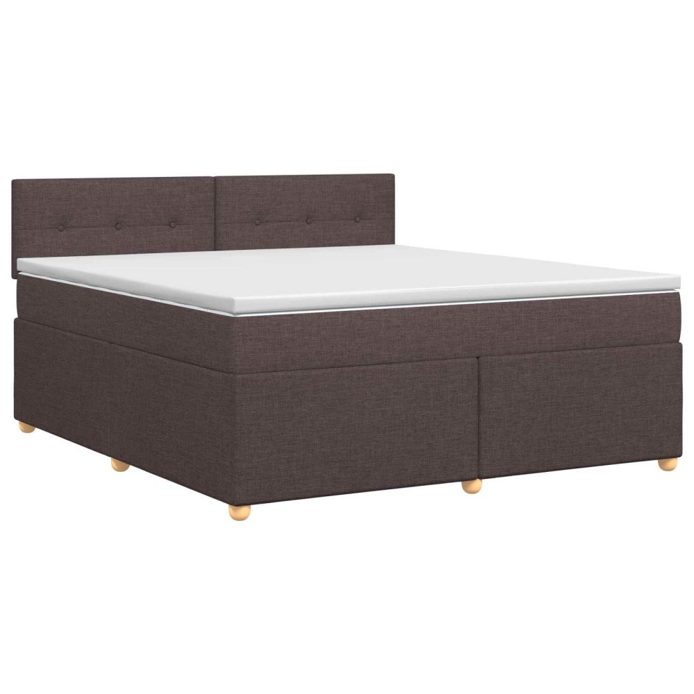 vidaXL Kontinentalsäng med madrass Mörkbrun 160 x 200 cm Tyg