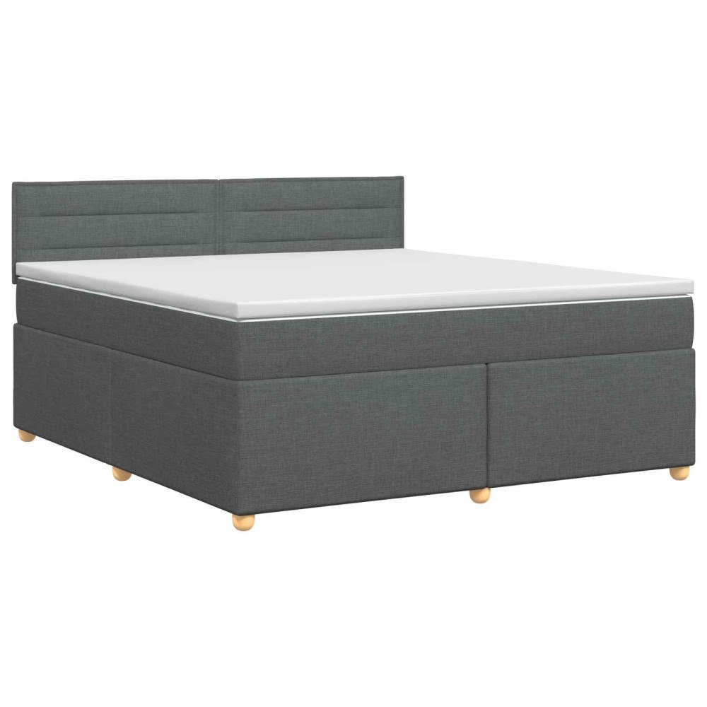 vidaXL Kontinentalsäng med madrass Mörkgrå 180 x 200 cm Tyg