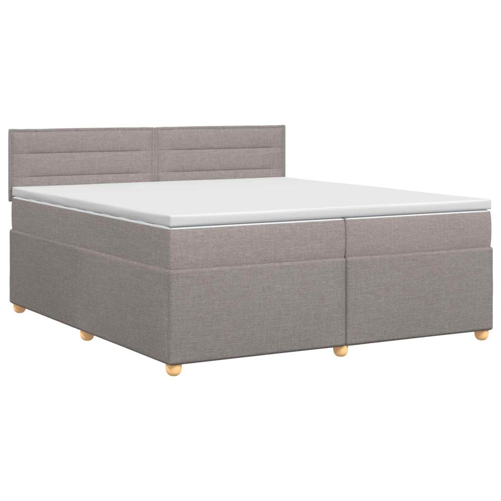vidaXL Kontinentalsäng med madrass Taupe 200 x 200 cm Tyg