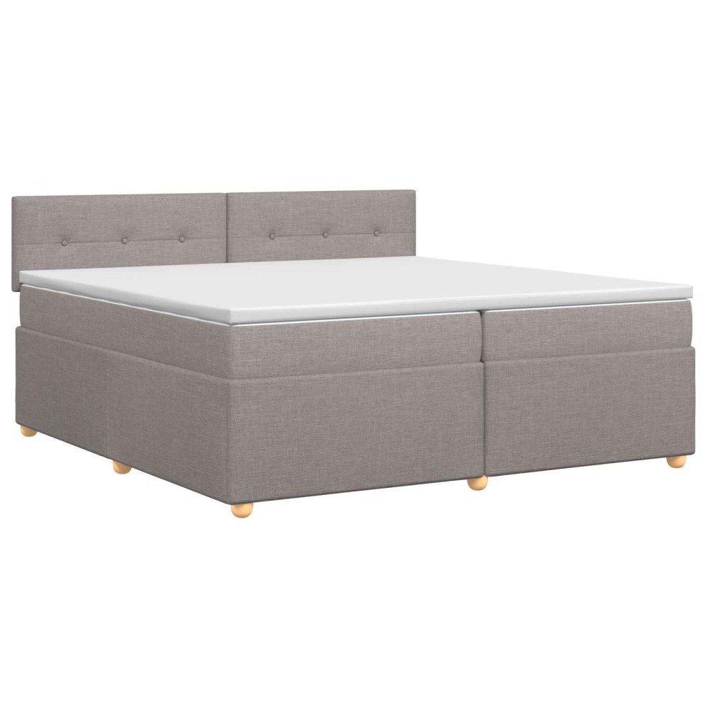 vidaXL Kontinentalsäng med madrass Taupe 200 x 200 cm Tyg