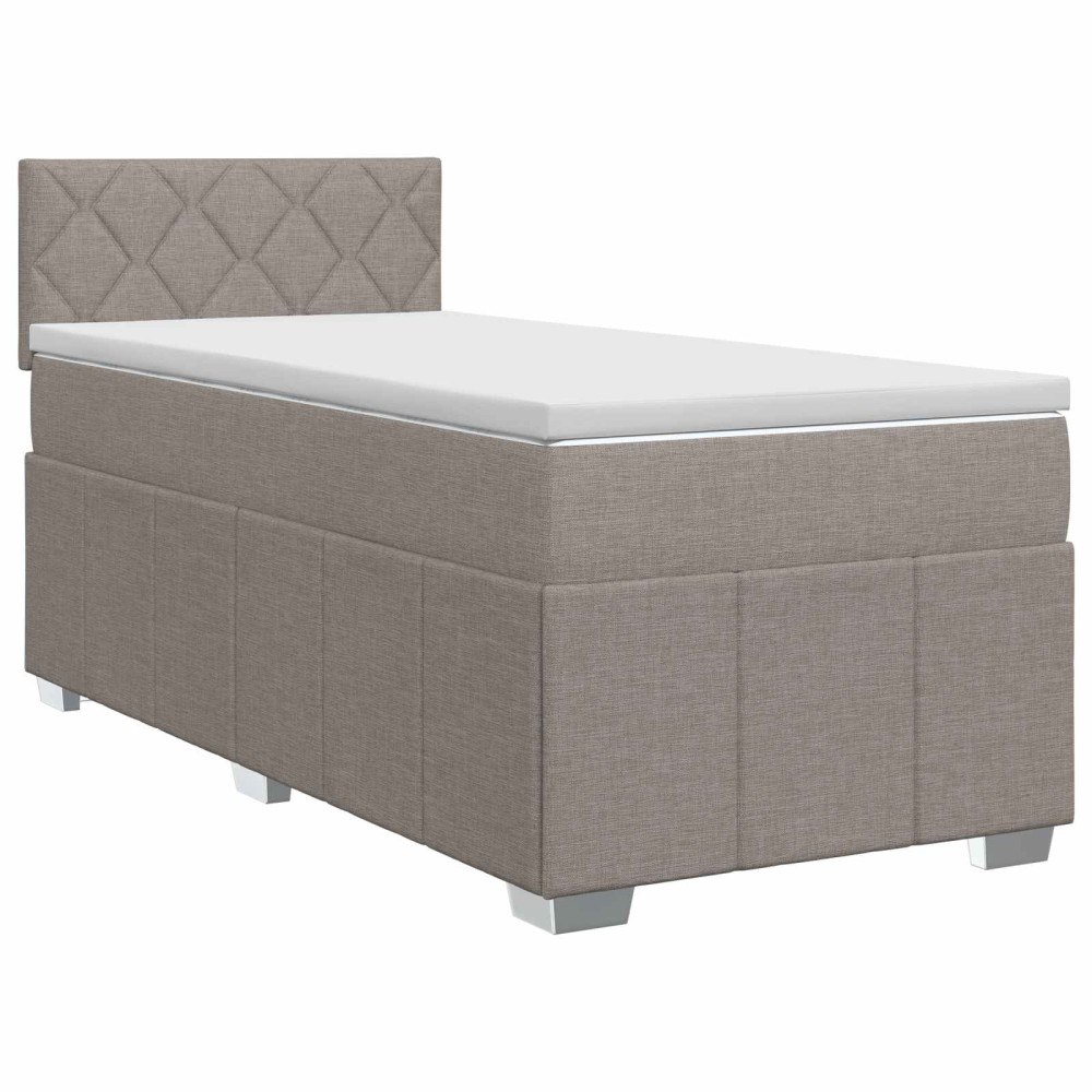 vidaXL Kontinentalsäng med madrass Taupe 90 x 200 cm Tyg