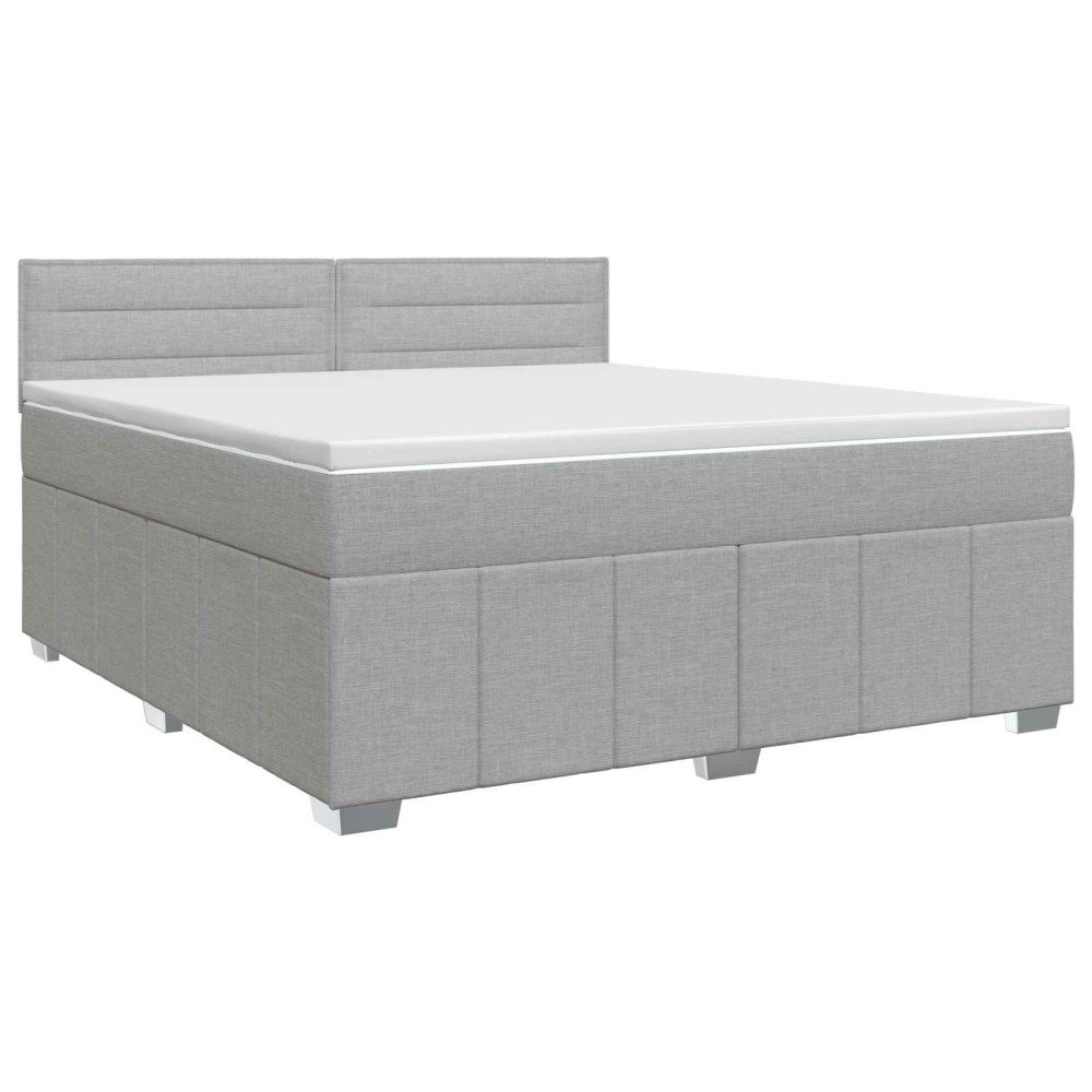 vidaXL Kontinentalsäng med madrass Ljusgrå 160 x 200 cm Tyg