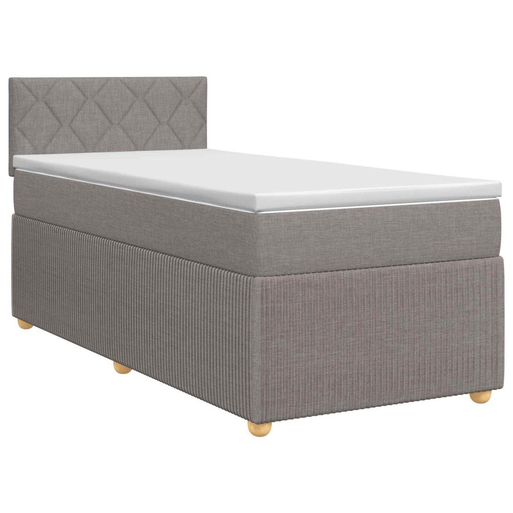 vidaXL Kontinentalsäng med madrass Taupe 80 x 200 cm Tyg