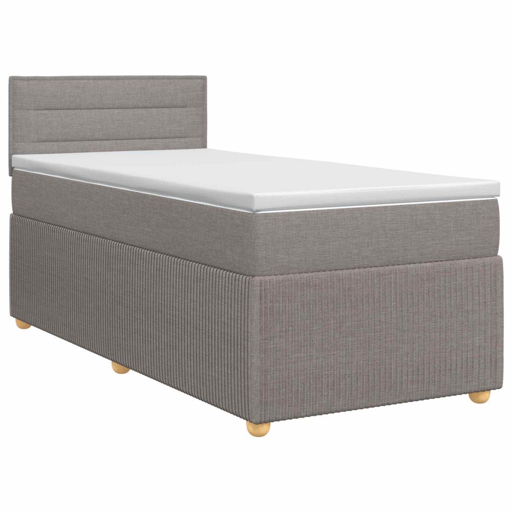vidaXL Kontinentalsäng med madrass Taupe 90 x 190 cm Tyg