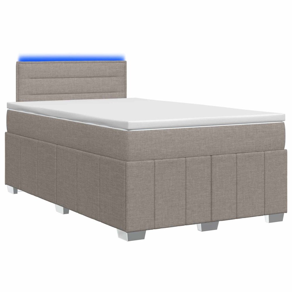 vidaXL Kontinentalsäng med madrass Taupe 120 x 190 cm Tyg