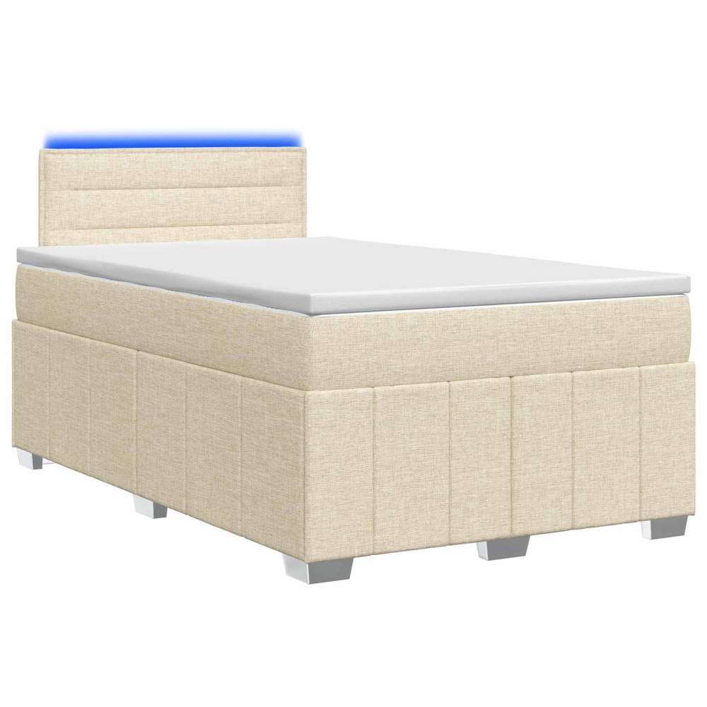 vidaXL Kontinentalsäng med madrass Gräddvit 120 x 190 cm Tyg