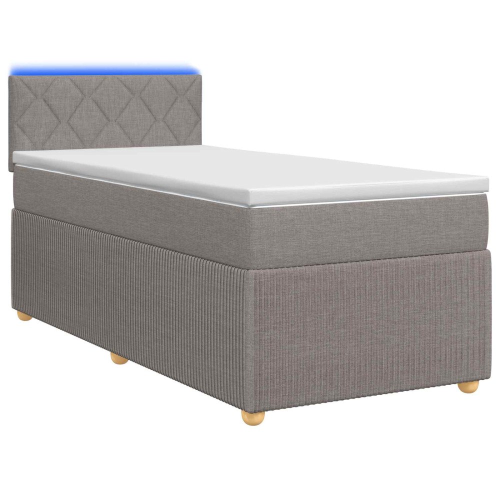 vidaXL Kontinentalsäng med madrass Taupe 80 x 200 cm Tyg