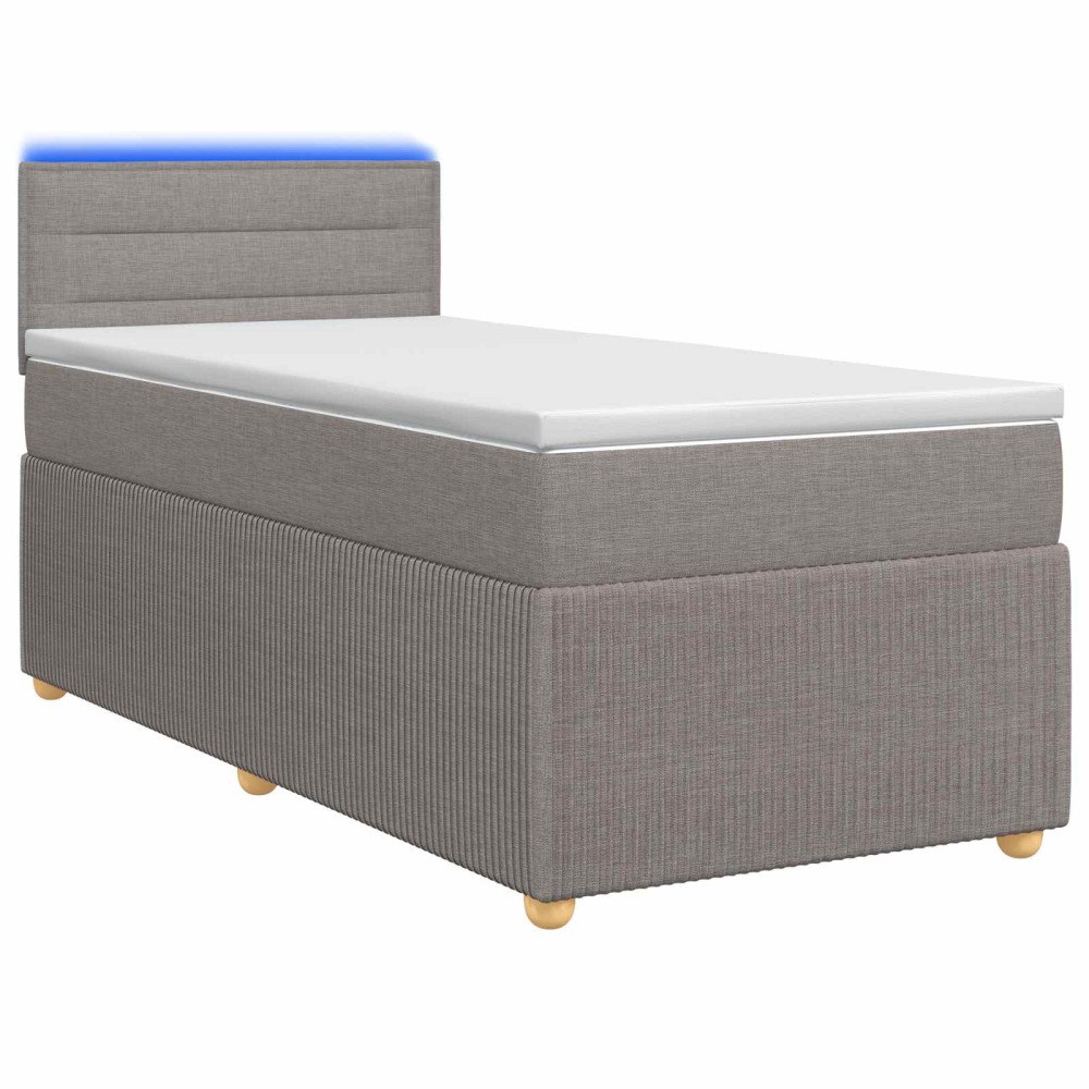 vidaXL Kontinentalsäng med madrass Taupe 90 x 190 cm Tyg