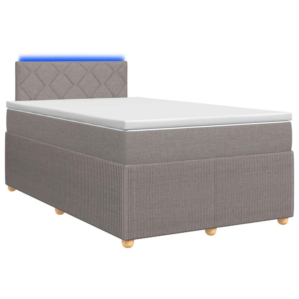 vidaXL Kontinentalsäng med madrass Taupe 120 x 200 cm Tyg