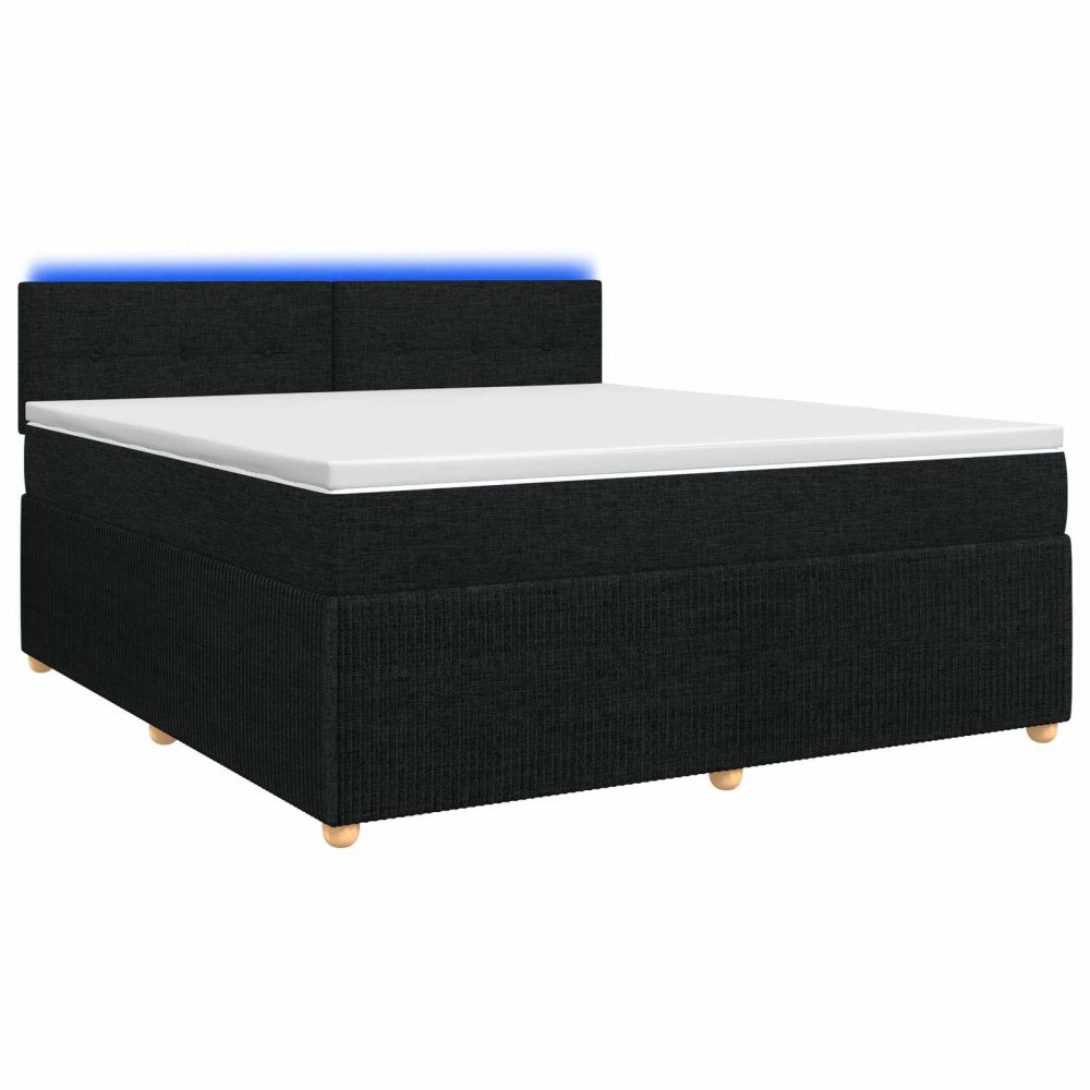 vidaXL Kontinentalsäng med madrass Svart 140 x 190 cm Tyg