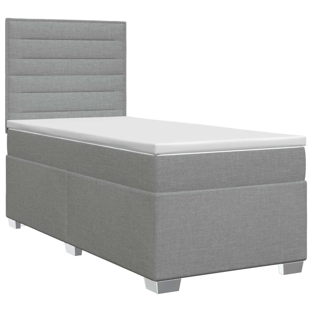vidaXL Kontinentalsäng med madrass Ljusgrå 80 x 200 cm Tyg