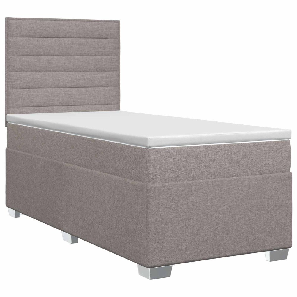 vidaXL Kontinentalsäng med madrass Taupe 80 x 200 cm Tyg