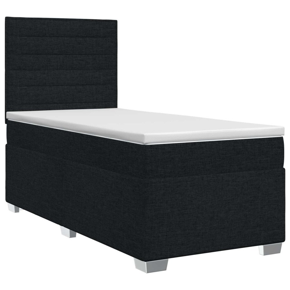 vidaXL Kontinentalsäng med madrass Svart 100 x 200 cm Tyg