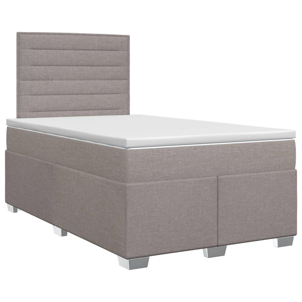 vidaXL Kontinentalsäng med madrass Taupe 120 x 190 cm Tyg