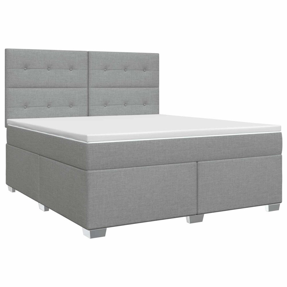 vidaXL Kontinentalsäng med madrass Ljusgrå 160 x 200 cm Tyg