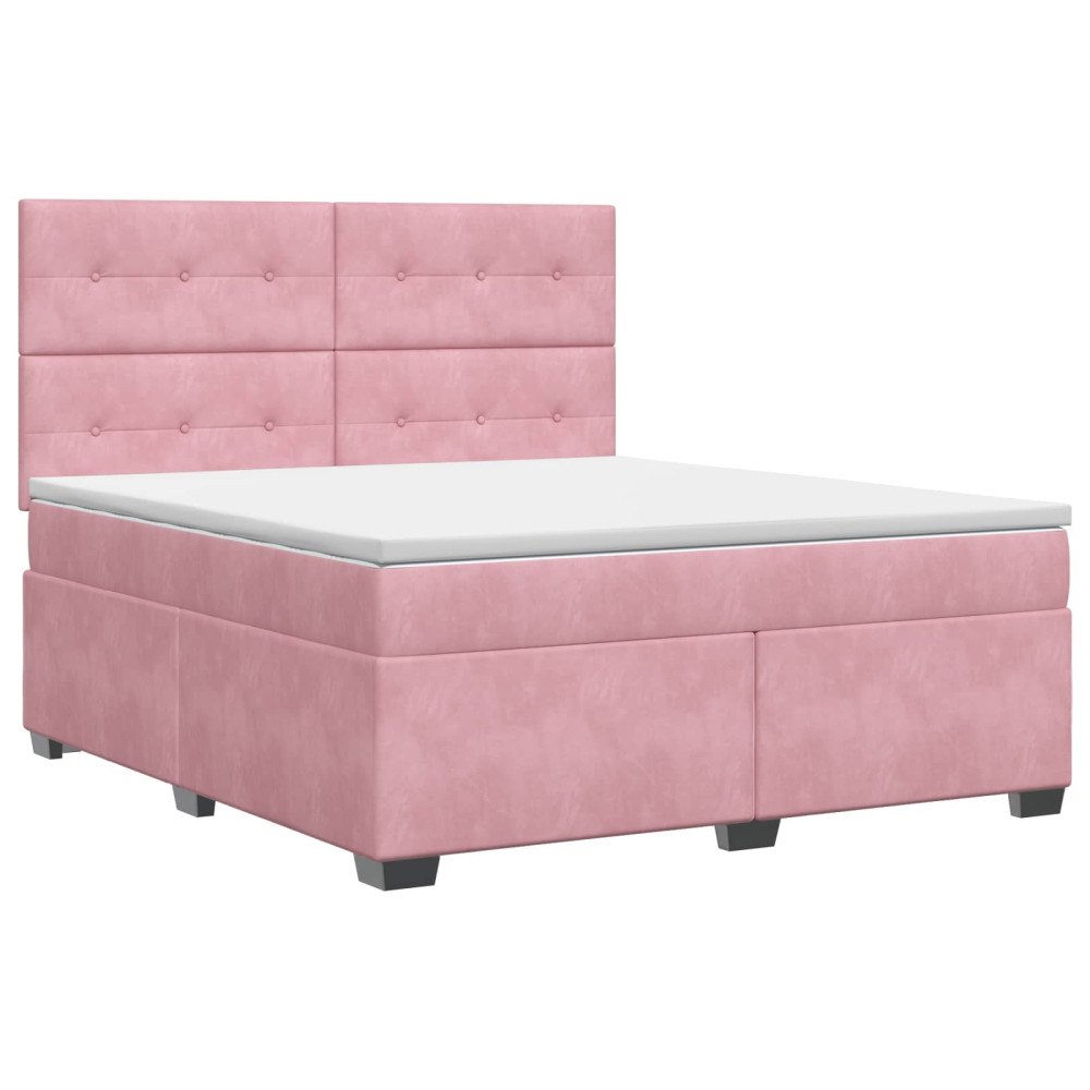 vidaXL Kontinentalsäng med madrass Rosa 160 x 200 cm Sammet