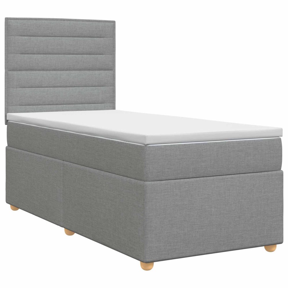 vidaXL Kontinentalsäng med madrass Ljusgrå 80 x 200 cm Tyg
