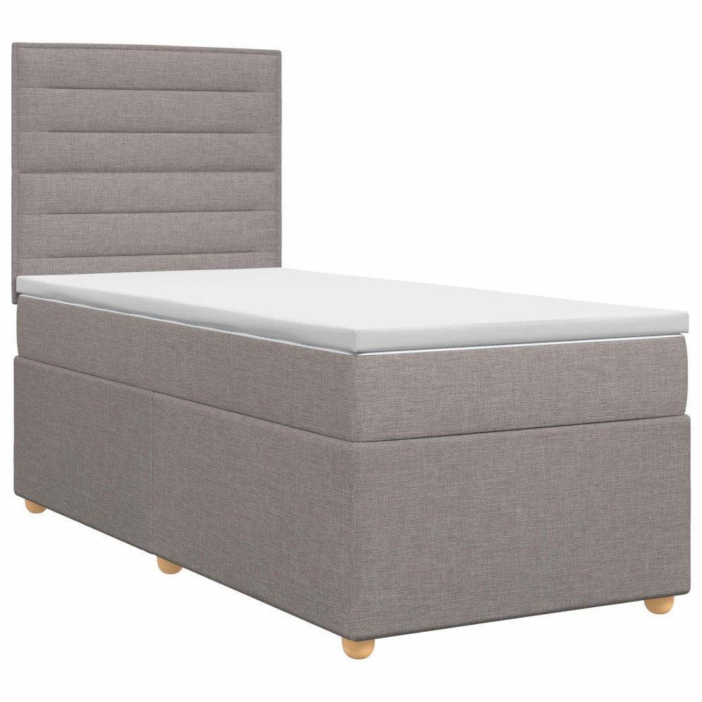 vidaXL Kontinentalsäng med madrass Taupe 80 x 200 cm Tyg