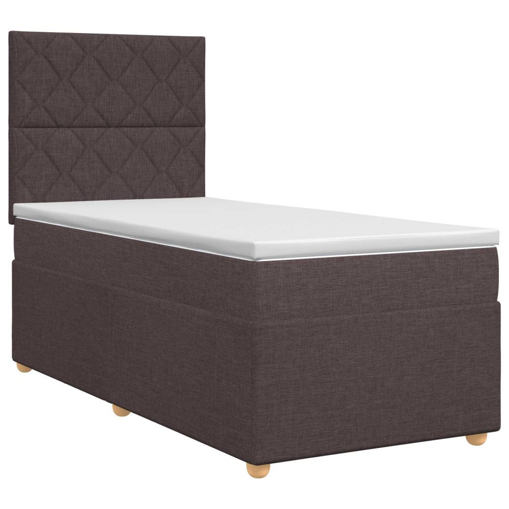 vidaXL Kontinentalsäng med madrass Mörkbrun 100 x 200 cm Tyg