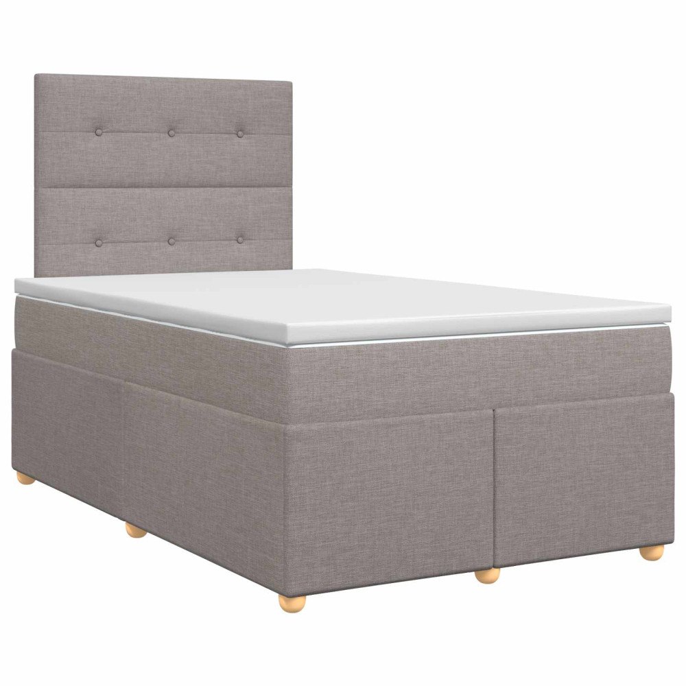 vidaXL Kontinentalsäng med madrass Taupe 120 x 190 cm Tyg