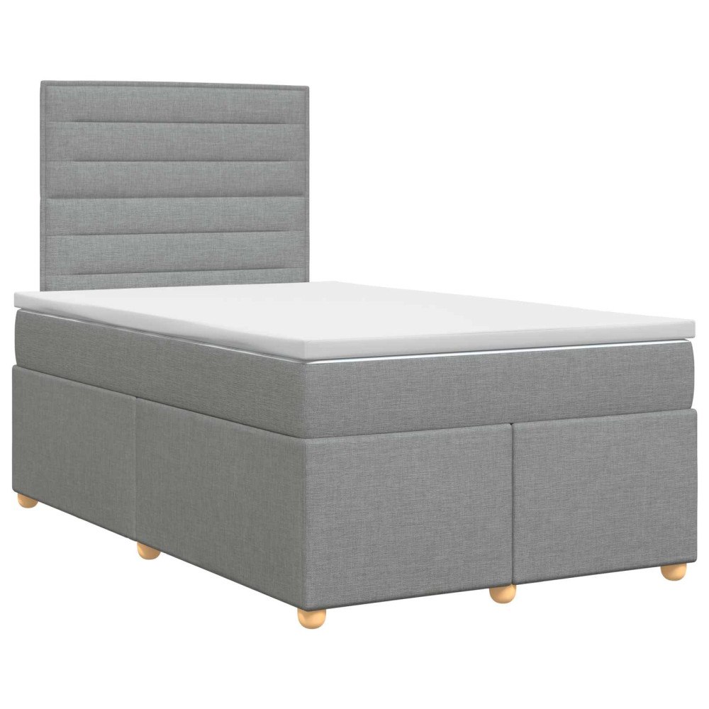 vidaXL Kontinentalsäng med madrass Ljusgrå 120 x 200 cm Tyg