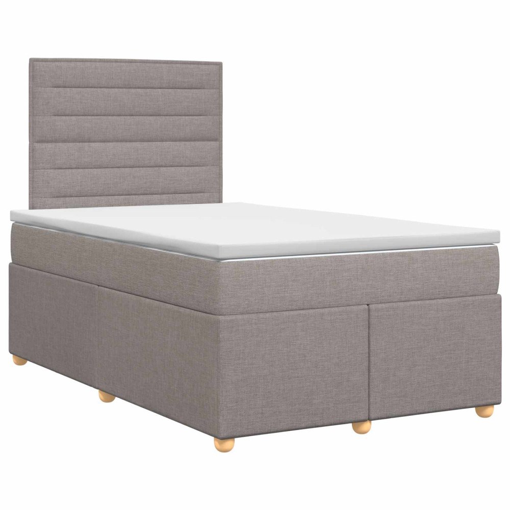 vidaXL Kontinentalsäng med madrass Taupe 120 x 200 cm Tyg