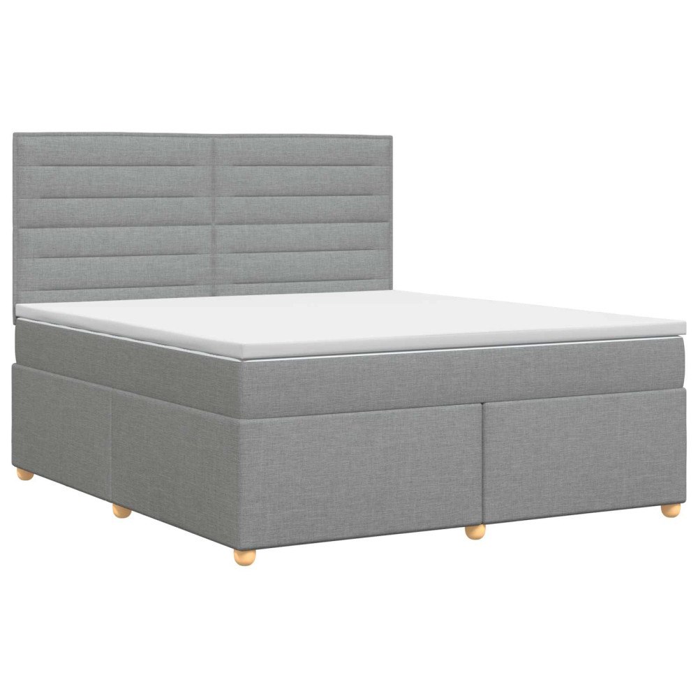 vidaXL Kontinentalsäng med madrass Ljusgrå 160 x 200 cm Tyg