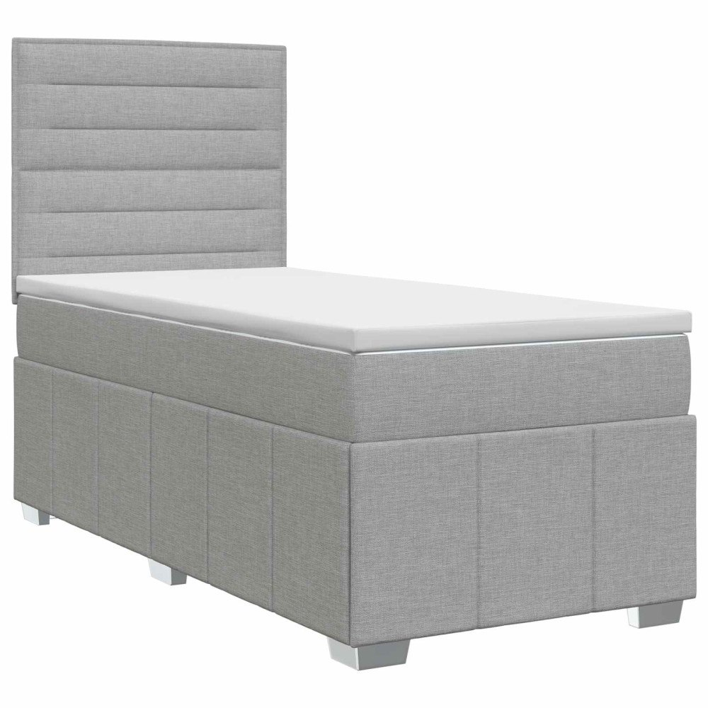vidaXL Kontinentalsäng med madrass Ljusgrå 80 x 200 cm Tyg