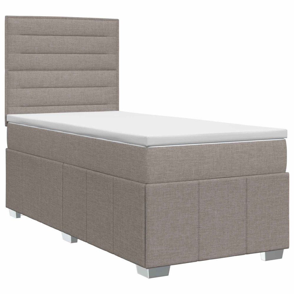 vidaXL Kontinentalsäng med madrass Taupe 100 x 200 cm Tyg