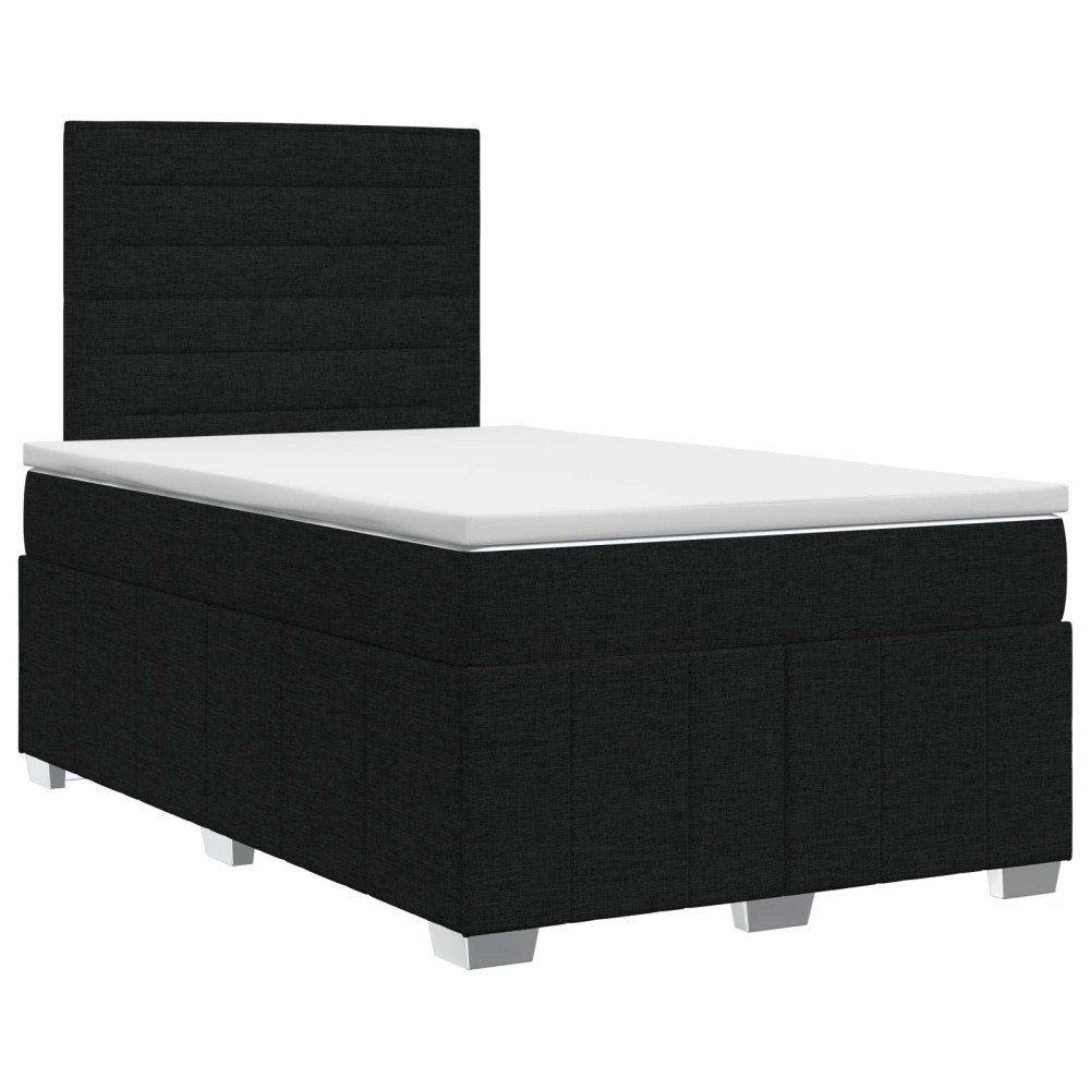 vidaXL Kontinentalsäng med madrass Svart 120 x 190 cm Tyg