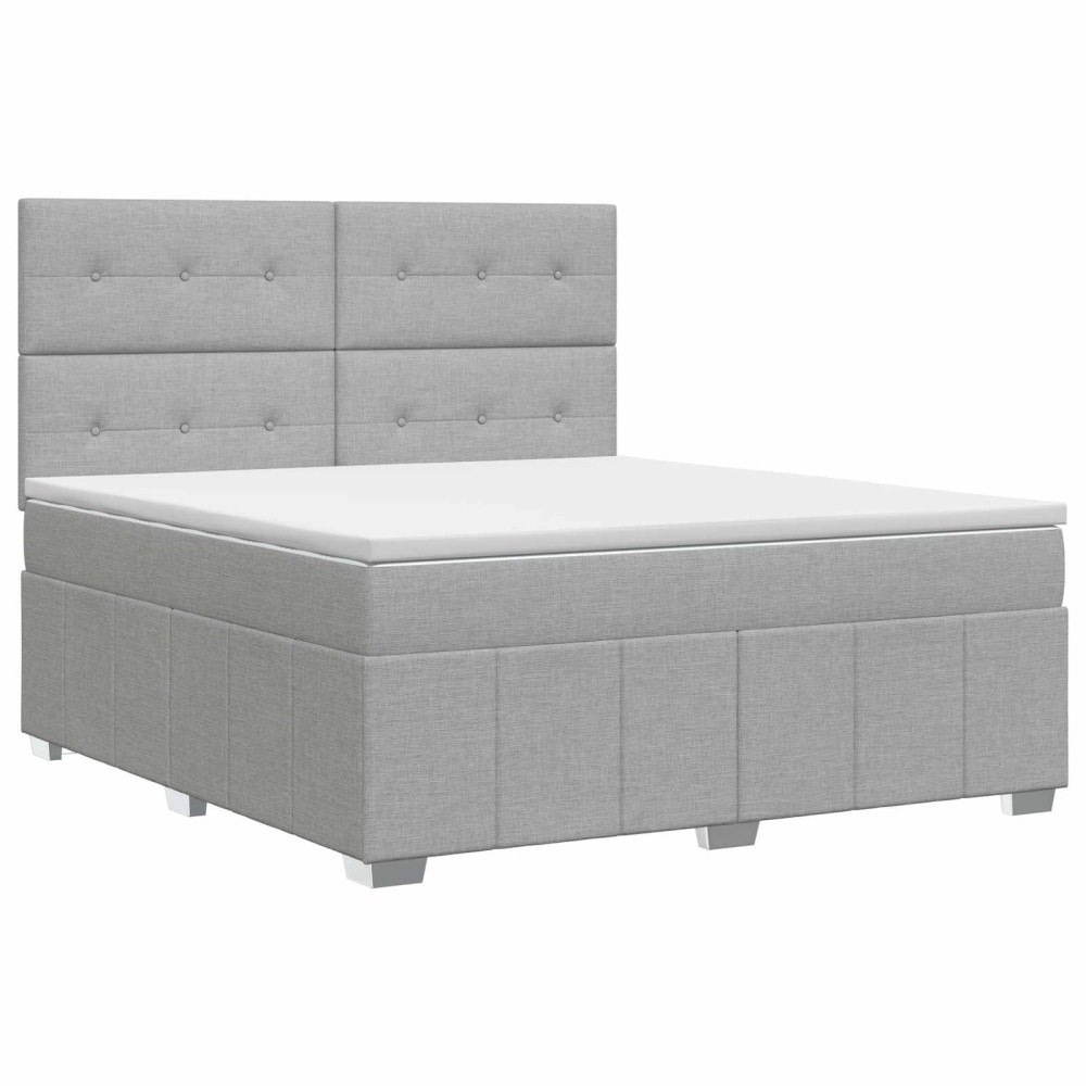 vidaXL Kontinentalsäng med madrass Ljusgrå 160 x 200 cm Tyg