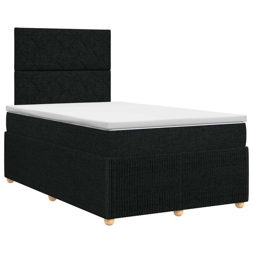 vidaXL Kontinentalsäng med madrass Svart 120 x 190 cm Tyg